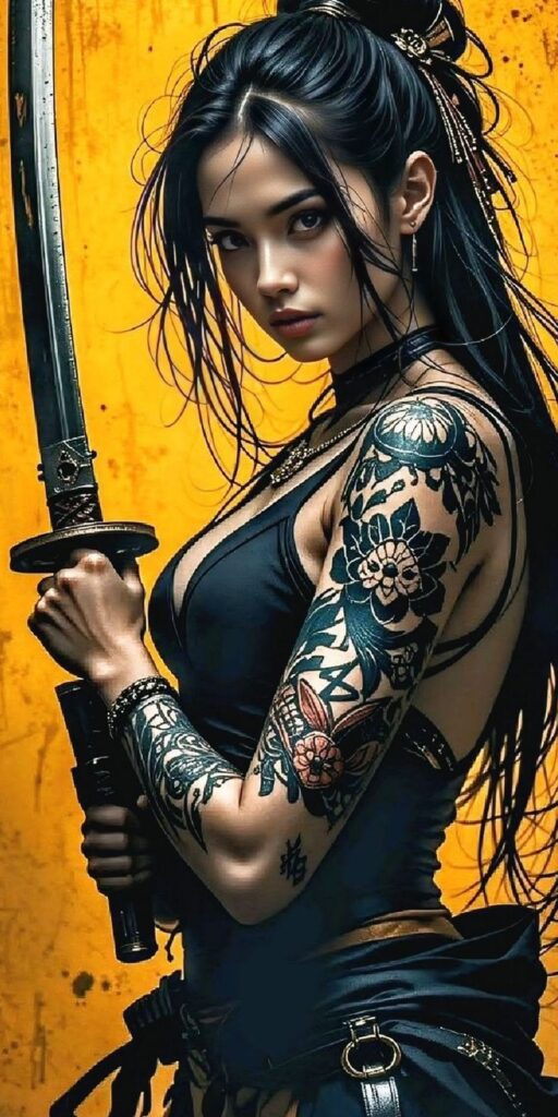 Beautiful Ninja AI Girl Images 12