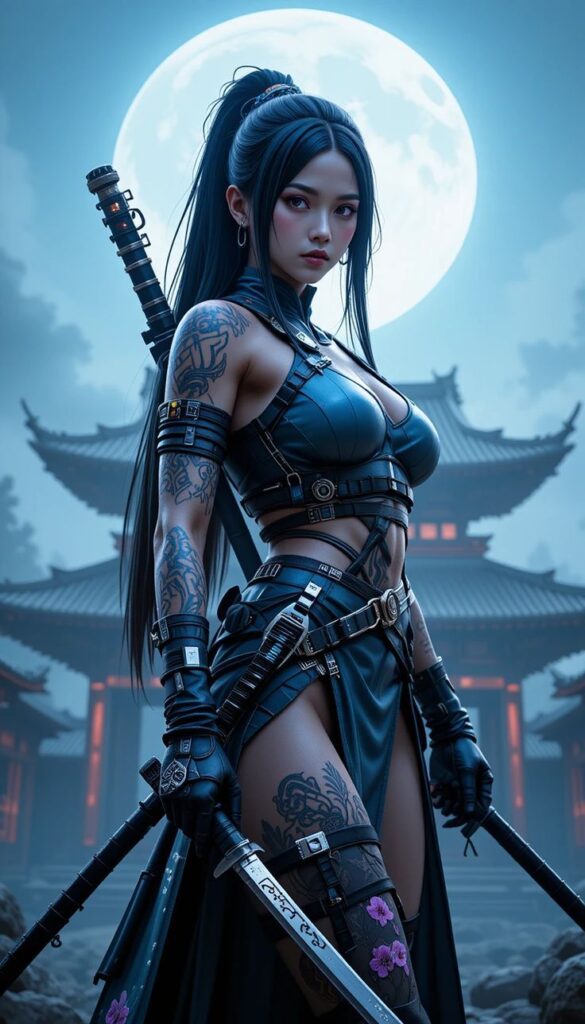 Beautiful Ninja AI Girl Images 13