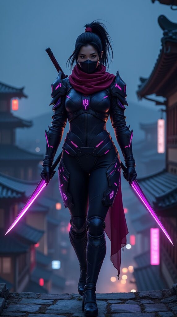 Beautiful Ninja AI Girl Images 18