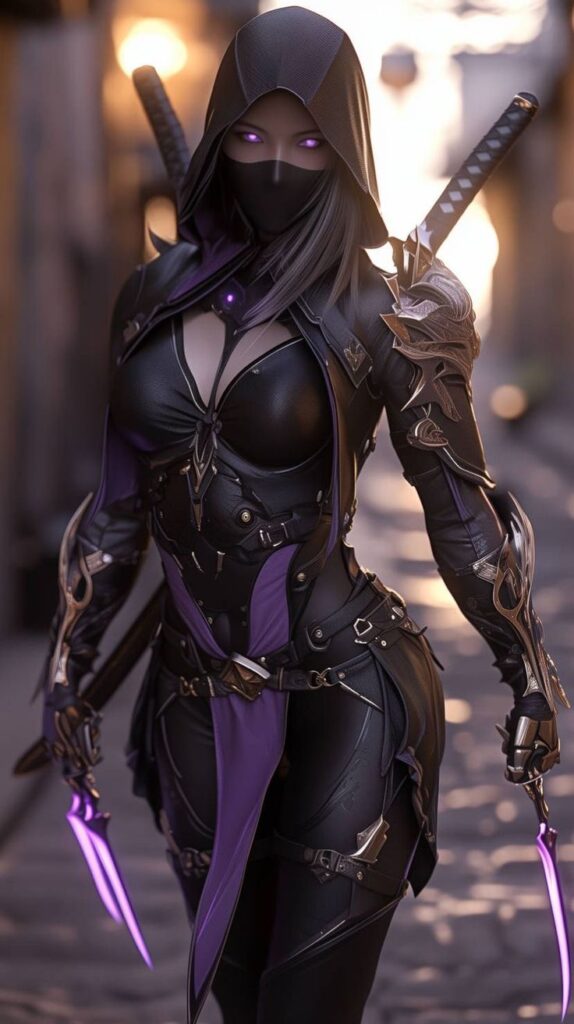 Beautiful Ninja AI Girl Images 19