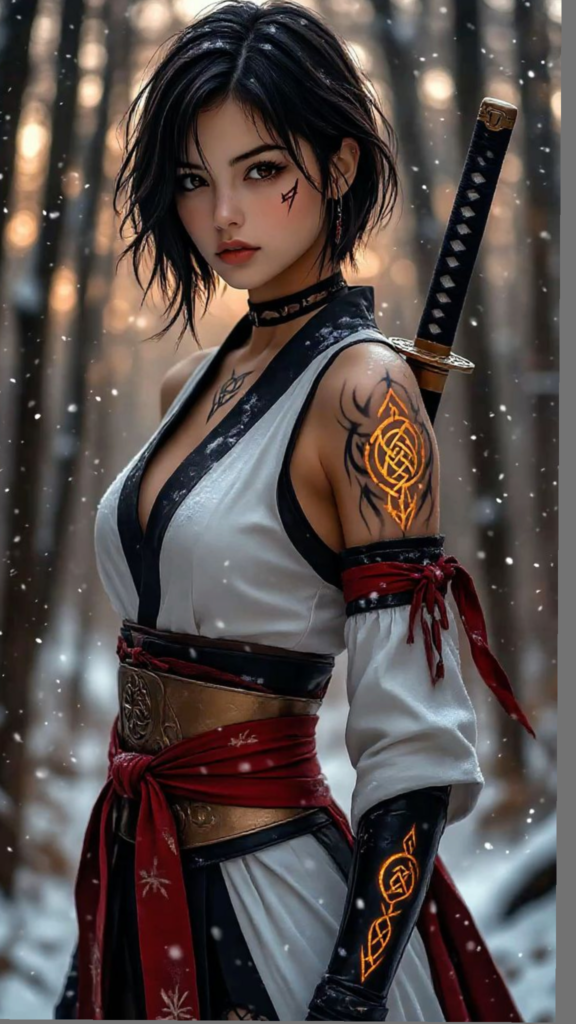 Beautiful Ninja AI Girl Images 8