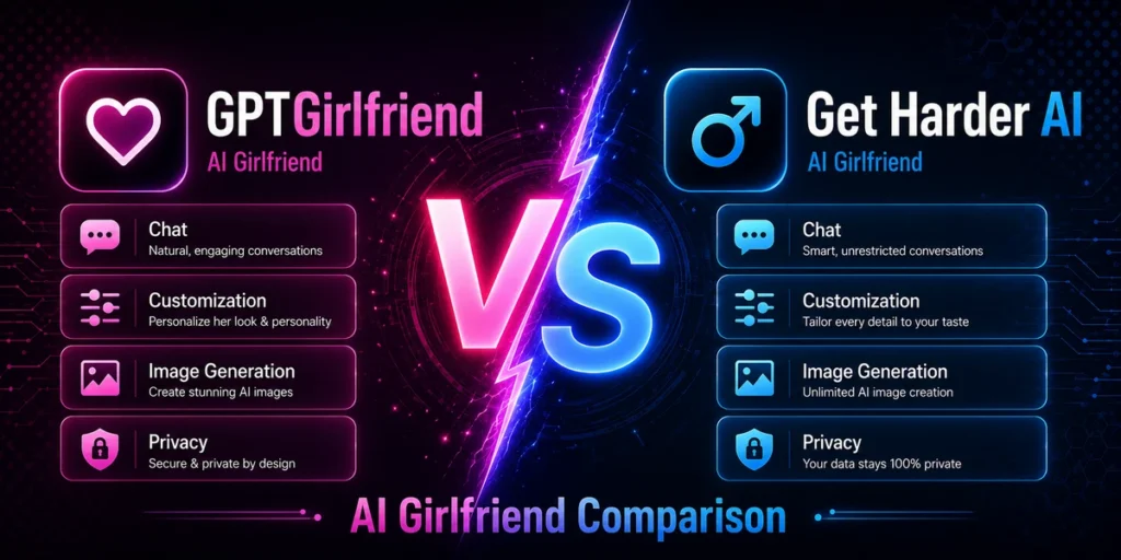 GPTGirlfriend vs Get Harder AI: Which AI Girlfriend Platform Is Better? 1 GPTGirlfriend vs Get Harder AI: Which AI Girlfriend Platform Is Better?